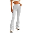 thumbnail image 2 of Akmaiox Flare Leggings for Women, Tummy Control Stretchy High Waist Yoga Pants with Pockets, Casual Slim Wide Leg Gym Workout Gym Pants S-2XL, 2 of 6