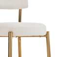 thumbnail image 6 of Lisonu Set of 2 Beige Teddy Fabric Bar Stools with Gold Metal Base, 35" Counter Height Chairs with Backrest for Kitchen Island, Dining, Living Room, 6 of 13