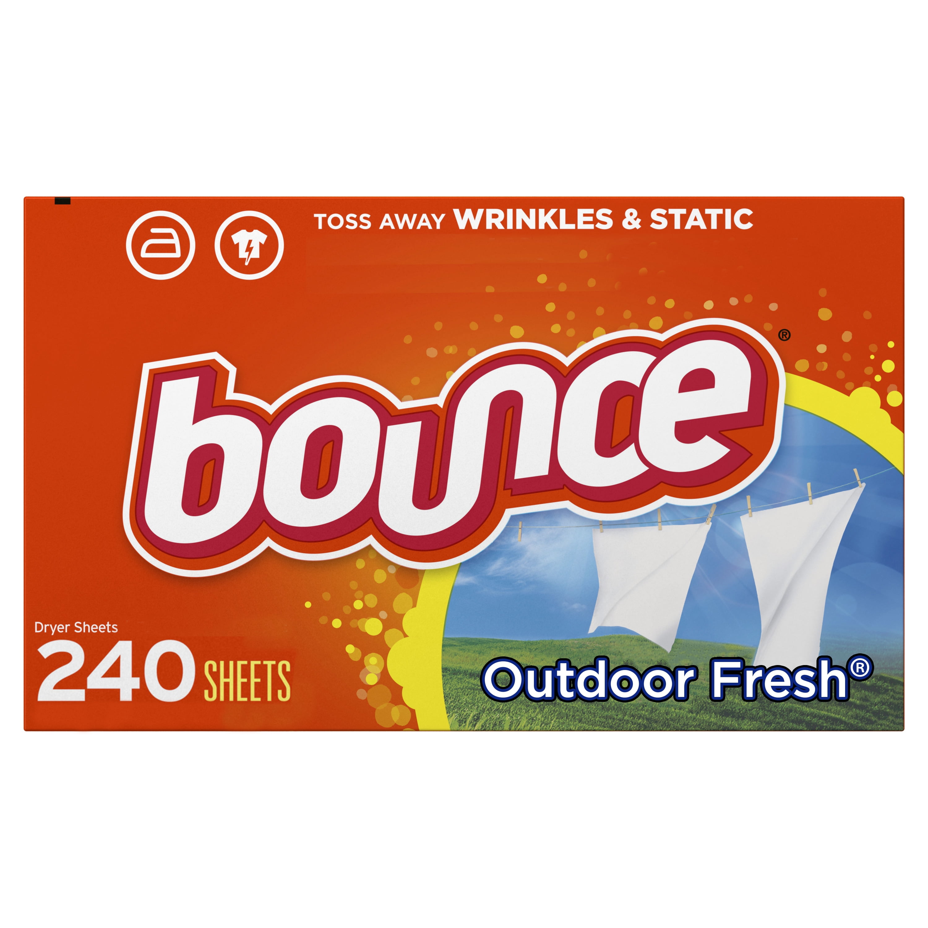 Bounce Outdoor Fresh, 240 Count Fabric Softener Dryer Sheets, 3 count