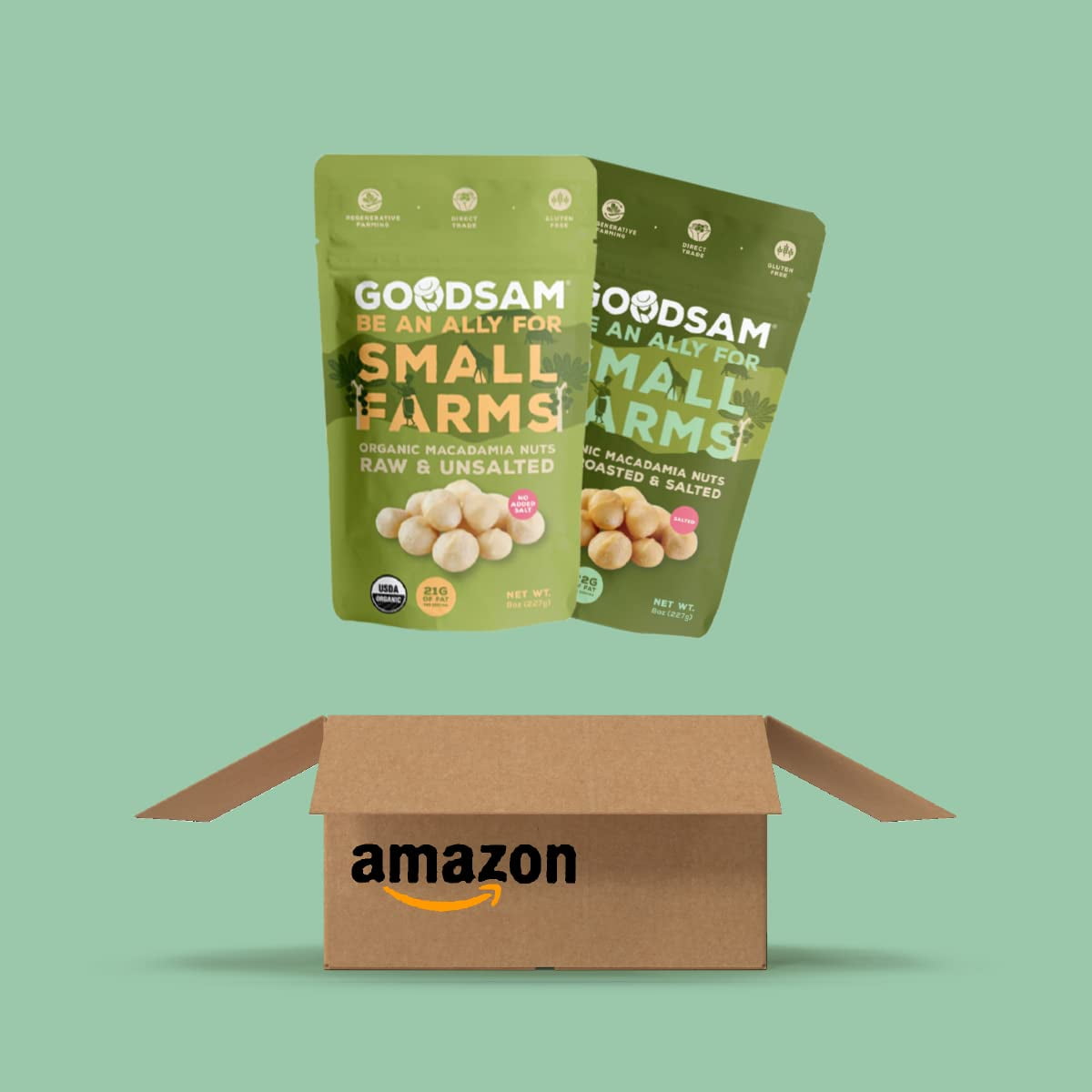 (Pack of 12), GoodSam Organic Macadamia Nuts Dry Roasted & Salted, 8 oz