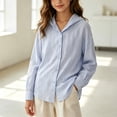 thumbnail image 6 of PureCasa Girls Button Down Shirts for 5-16 Years Long Sleeve Casual Shirts Loose Breathable Linen Shacket for Girls, 6 of 10