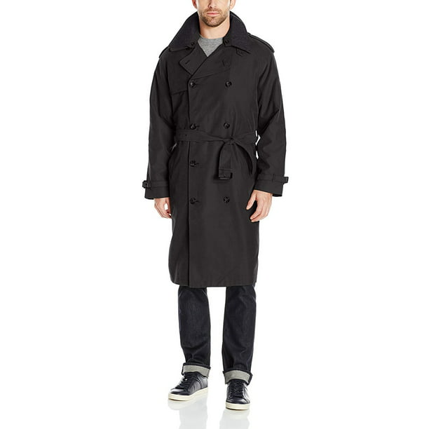 London Fog Men's Double Breasted Belted Iconic Trench Coat, with Zip Out  Liner -Black - 42S - Walmart.com