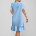 thumbnail image 4 of Summer Fashion Plus Size Sun Dresses for Womens 2025 Cotton And Linen Sleeves Hem Ruffle Hem Dress Long Skirt, 4 of 8