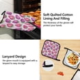 thumbnail image 4 of Purple and Pink Strawberry Oven Mitts and Pot Holders with Chef Apron Set 5 Pcs Kitchen Cooking Set, 4 of 6