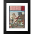 thumbnail image 2 of Tsukioka Yoshitoshi 11x14 Black Modern Framed Museum Art Print Titled - Child Calms a Horse by Covering His Head with Her Jacket (1875), 2 of 5