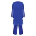 thumbnail image 2 of Mufeng Women 3 PCS Chiffon Pant Formal Suit with Tank Top Draped Cardigan Plus Size Mother of Bride Dress Set Evening Gown 02 Blue XL, 2 of 10