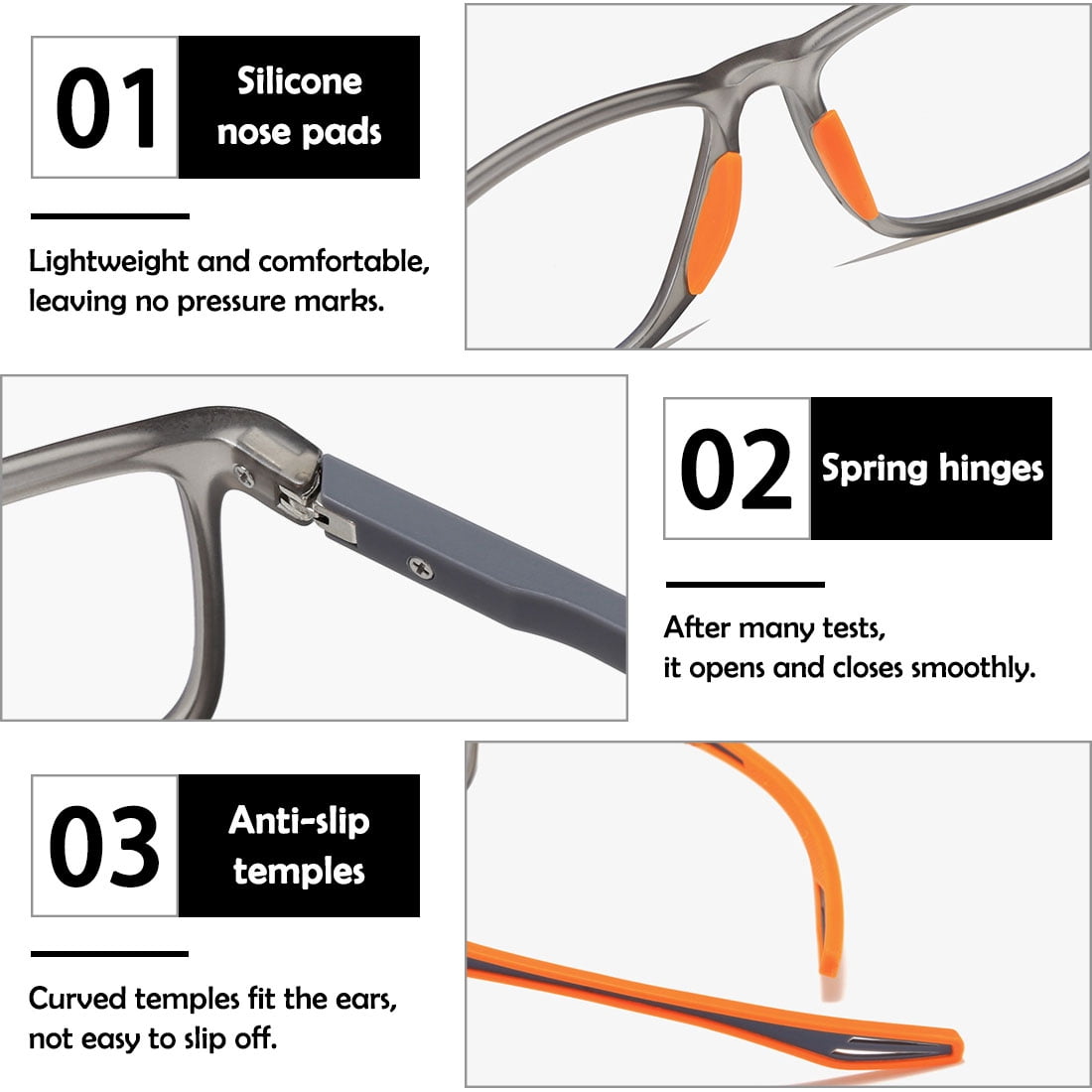 KOOSUFA Mens Blue Light Blocking Glasses Ultra Lightweight TR90 Stylish Eyewear Eyeglasses with Spring Hinges for Sport Computer Working Reading Gaming Black red