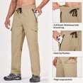 thumbnail image 3 of BALEAF Men's Hiking Cargo Pants Quick Dry Water Resistant with Zip Pockets Lightweight UPF 50+ for work Beige Size XL, 3 of 7