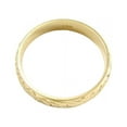 thumbnail image 4 of 14K yellow gold custom hand engrave Hawaiian queen plumeria scroll band ring 4mm size 3.5, 4 of 5