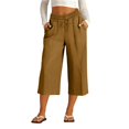 thumbnail image 3 of Delayuji Plus Size Womens Capri Pant Wrinkled Cotton Linen Pant Women Fashion Casual Loose Cropped Pants Summer S-5XL, 3 of 8