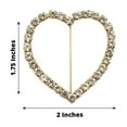 thumbnail image 3 of Efavormart 2" Gold Rhinestone Heart Metal Chair Sash Band Buckle, Diamond Chair Wrap Bow Pin Brooch, 3 of 11