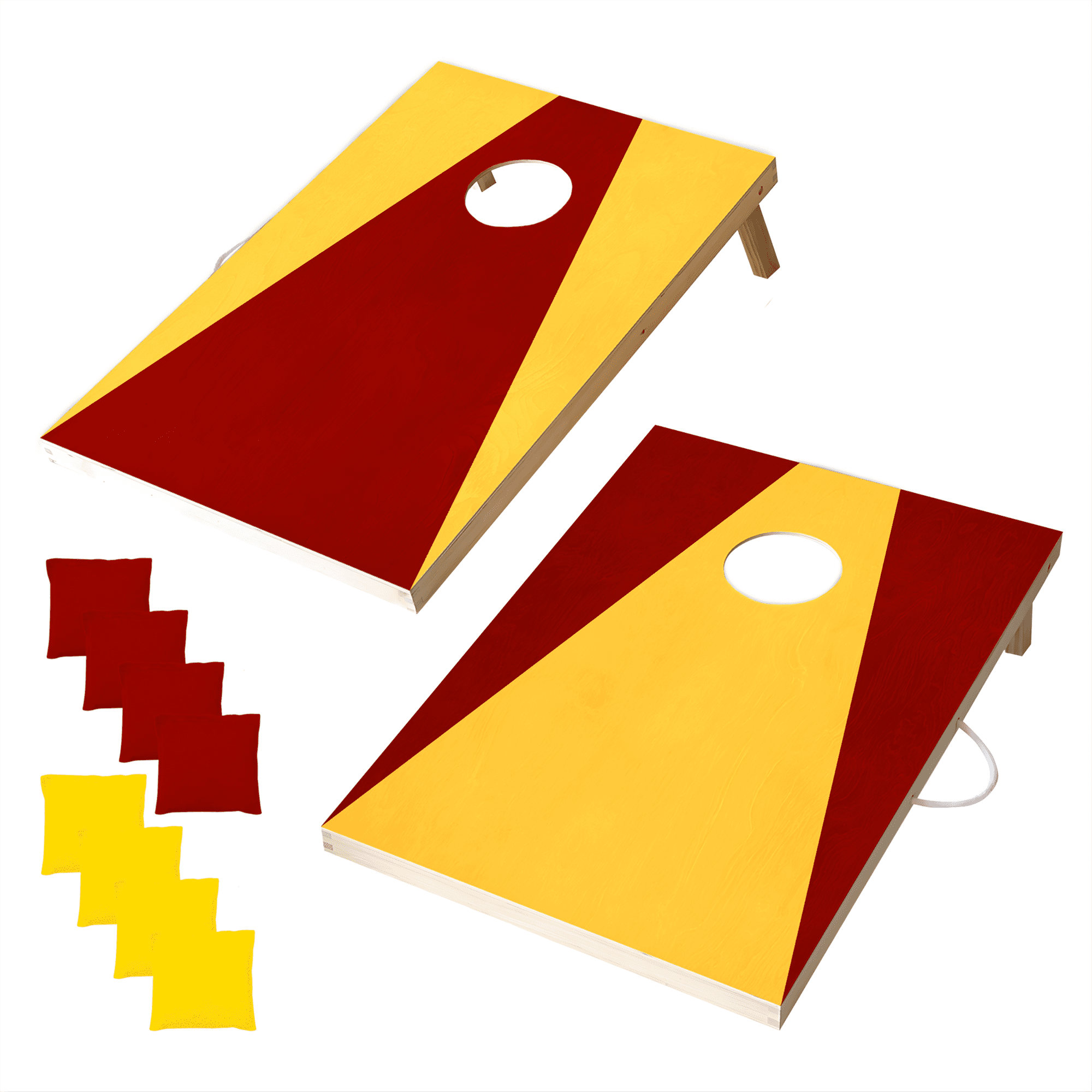 Wooden Cornhole Set, Maroon and Gold Colors, Stick & Slide Bags, 10 Pieces, 2 Boards, 8 Bean Bags, Family Games, College Games, Ages 3+ by MinnARK