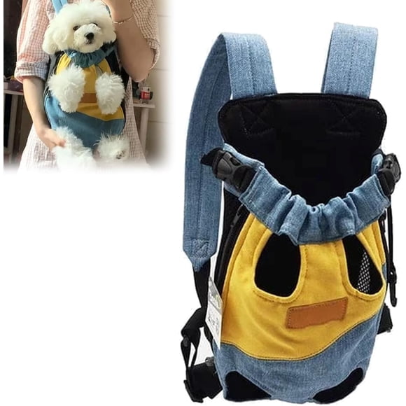 Mochila de viaje para mascotas con patas extendidas, mochila transportadora para perros pequeños, medianos, gatos, cachorros, mochila transportadora frontal ajustable para mascotas, para senderismo, v
