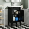 thumbnail image 5 of Harper & Bright Designs 18'' Small Bathroom Vanity with Sink, Modern Bathroom Cabinet Freestanding with Drawers, Wood Bathroom Storage Cabinet with Adjustable Shelf for Small Space, Black, 5 of 15