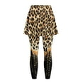 thumbnail image 5 of FUIALDOLG Brown Cheetah Animal Skin Skirt with Leggings for Women Skirted Capri Tennis Leggings Lady High Waisted Winter Yoga Pants with Pocket,Size S, 5 of 7
