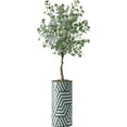 thumbnail image 4 of Artificial Tree in Geometric Pattern Planter, Fake Eucalyptus Silk Tree for Indoor and Outdoor Home Decoration - 66" Overall Tall (Plant Pot Plus Tree), 4 of 5