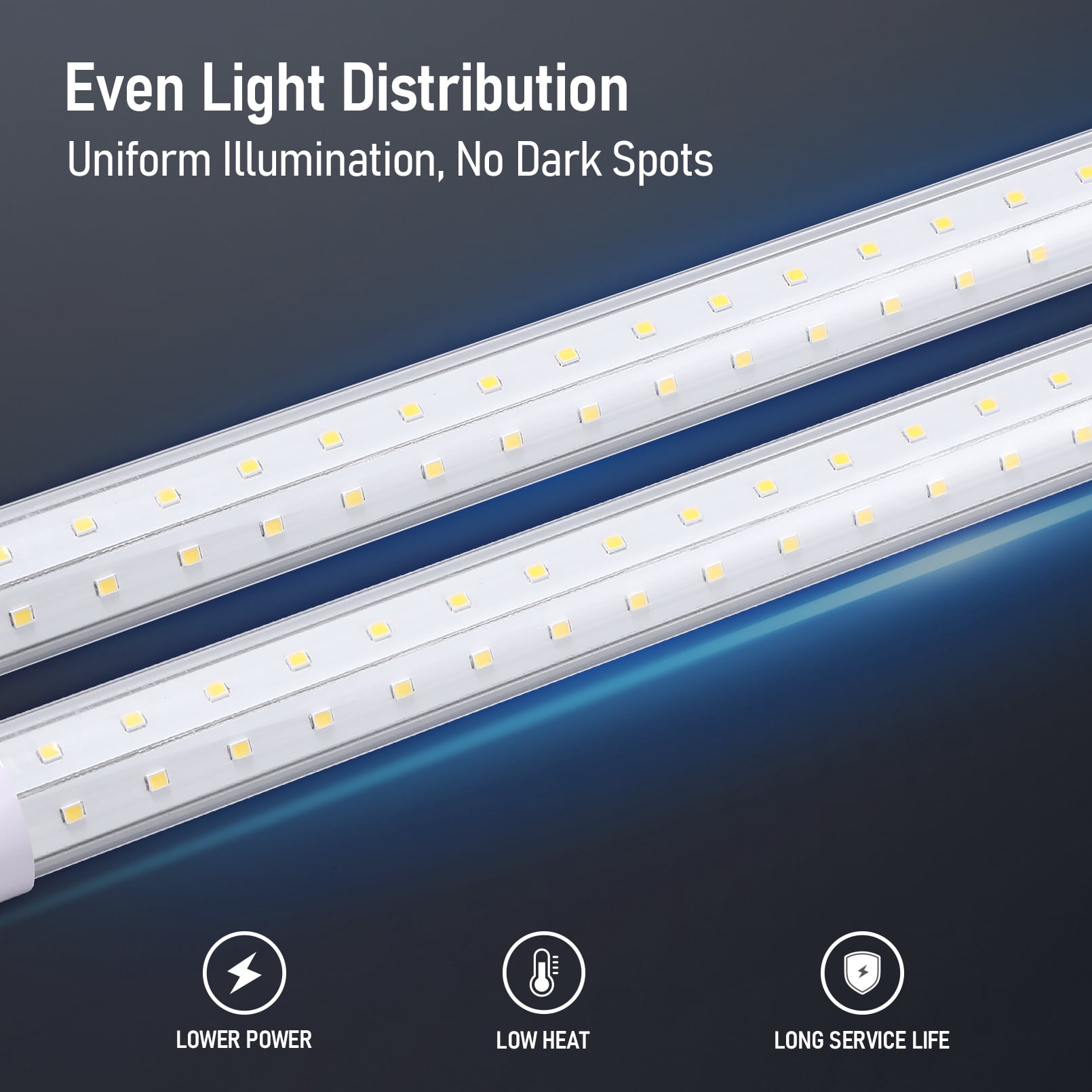 8 Pack 4FT 18W LED Freezer Tube Lights, 2610LM Commercial Refrigerator Cooler Light Fixture, Wet Location, 5000K Daylight, ETL Listed