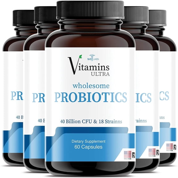 (5 Pack) Vitamins Ultra Wholesome Probiotics- 51 Billion CFU and 18 Strains - 300 Capsules