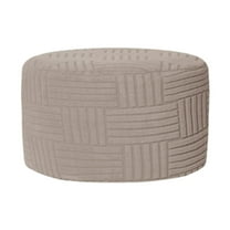Round Ottoman Slipcover Stretch Footstool Cover Soft Spandex Material for Living Room Bedroom