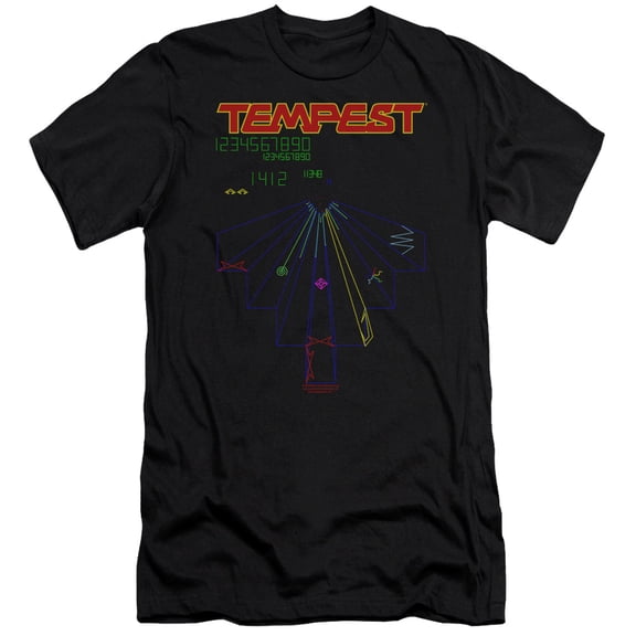 Atari Tempest Screen S/S Adult 30/1 T-Shirt Black