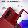 thumbnail image 5 of for Samsung Galaxy S25 Wallet Case, Built-in 4 Card Holders Kickstand Purse Cover, Military Grade Enhanced Corners Drop Protection, Rugged Protective Phone Case for Galaxy S25, Red, 5 of 8