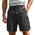 thumbnail image 3 of IhhxPro Men's Outdoor Cargo Shorts with Elastic Waist and Multi-Pockets Men Work Casual Hiking Cotton Relaxed Fit Summer M-2XL, 3 of 9