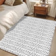 thumbnail image 4 of Black Striped Washable Area Rug 3x5 Geometric Low-Profile Large Area Rugs with Non Slip Backing Indoor Floor Carpet for Entrance Living Room Bedroom Home Office, 4 of 9