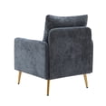 thumbnail image 4 of Accent Chair, Modern Upholstered Armchair with Metal Legs and Curved High Back Comfy Single Sofa Chair with Arms and Padded Cushion Leisure Lounge Chair Wingback Accent Chair for Living Room, Navy, 4 of 7