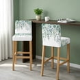 thumbnail image 2 of Eucalyptus Leaves Bar Stool Cover Set of 4, Spring Summer Farmhouse Botanical Stretch Bar Chair Cover, Removable Washable Pub Counter Stool Chair Slipcover for Kitchen Dining Room Pub Cafe, 2 of 9