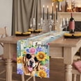 thumbnail image 2 of Table Runners 70 Inches Long Dress Scarves, Spring Dog Farmhouse Coffee/Dining/Kitchen Table Decor, Holiday Table Runner, Retro Watercolor Botanical Floral Sunflower 13x70 Inch, 2 of 9