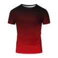 thumbnail image 3 of Cotton T Shirt Mens Short Sleeve Crew Neck Soft Fitted Tees Gradient Color Tops Fashion Classic Tshirts (XL, Red), 3 of 5