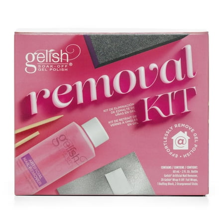 Gelish Removal Kit - Complete Gel Nail Polish Removal Set, Manicure Kit for Effortless Gel Polish Removal, Quick & Easy Nail Polish Removal, Healthy Nails, 15-Minute Soak Off Solution.
