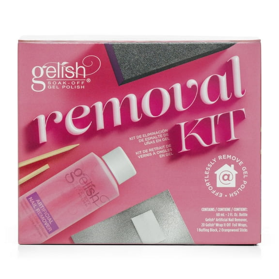 Gelish Removal Kit - Complete Gel Nail Polish Removal Set, Manicure Kit for Effortless Gel Polish Removal, Quick & Easy Nail Polish Removal, Healthy Nails, 15-Minute Soak Off Solution.