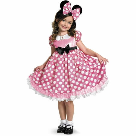 Disney Mickey Mouse Clubhouse Pink Minnie Mouse Glow-in-the-Dark Toddler Halloween Costume, Size