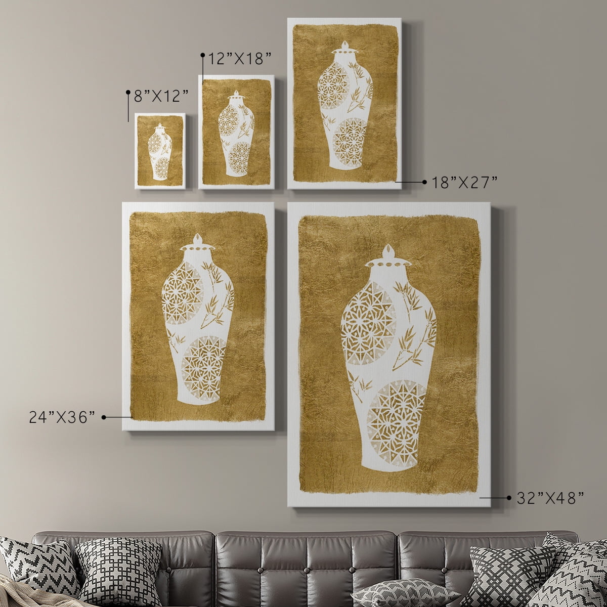 Golden Urn II Premium Gallery Wrapped Canvas - Ready to Hang