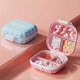 thumbnail image 3 of Mini Portable Medicine Box Daily Pill Organizer Pink, 3 of 5