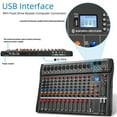 thumbnail image 3 of Professional  Mixer 12 Channel Studio  Console USB MP3 Input 48v Phantom Power DJ Console ,Smart Fader, 3 of 6