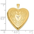 thumbnail image 5 of 14K Yellow Gold 20Mm Polished Floral Design Diamond Heart Locket (Width 20) (Length 25.25) - Jbsp, 5 of 5
