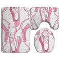 thumbnail image 1 of ABPHQTO Zapatillas de ballet rosas Juego de alfombras de baño de 3 piezas Alfombra de baño Alfombra de contorno y tapa de inodoro ABPHQTO Cont-CHAPPLE-33086, 1 of 2