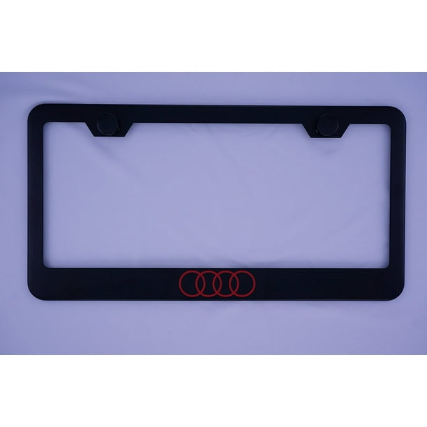 Audi Black License Plate Frame with Caps, By PRC