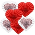 thumbnail image 4 of GAXIRE 6Pcs Heart Shaped Wedding Paper Fan Flowers Assorted Color Decorative Wall Hanging 13.4X12.9X0.4In, 4 of 8