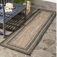 thumbnail image 2 of SAFAVIEH Courtyard Ercan Bordered Indoor/Outdoor Runner Rug, Natural/Black, 2'3" x 12', 2 of 14
