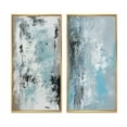 thumbnail image 2 of Designart "Tranquil Subtlety In Abstract Blue IV" Abstract Painting Framed Wall Art Set Of 2 - Modern Blue Framed Canvas Set For Living Room Decor, 2 of 6