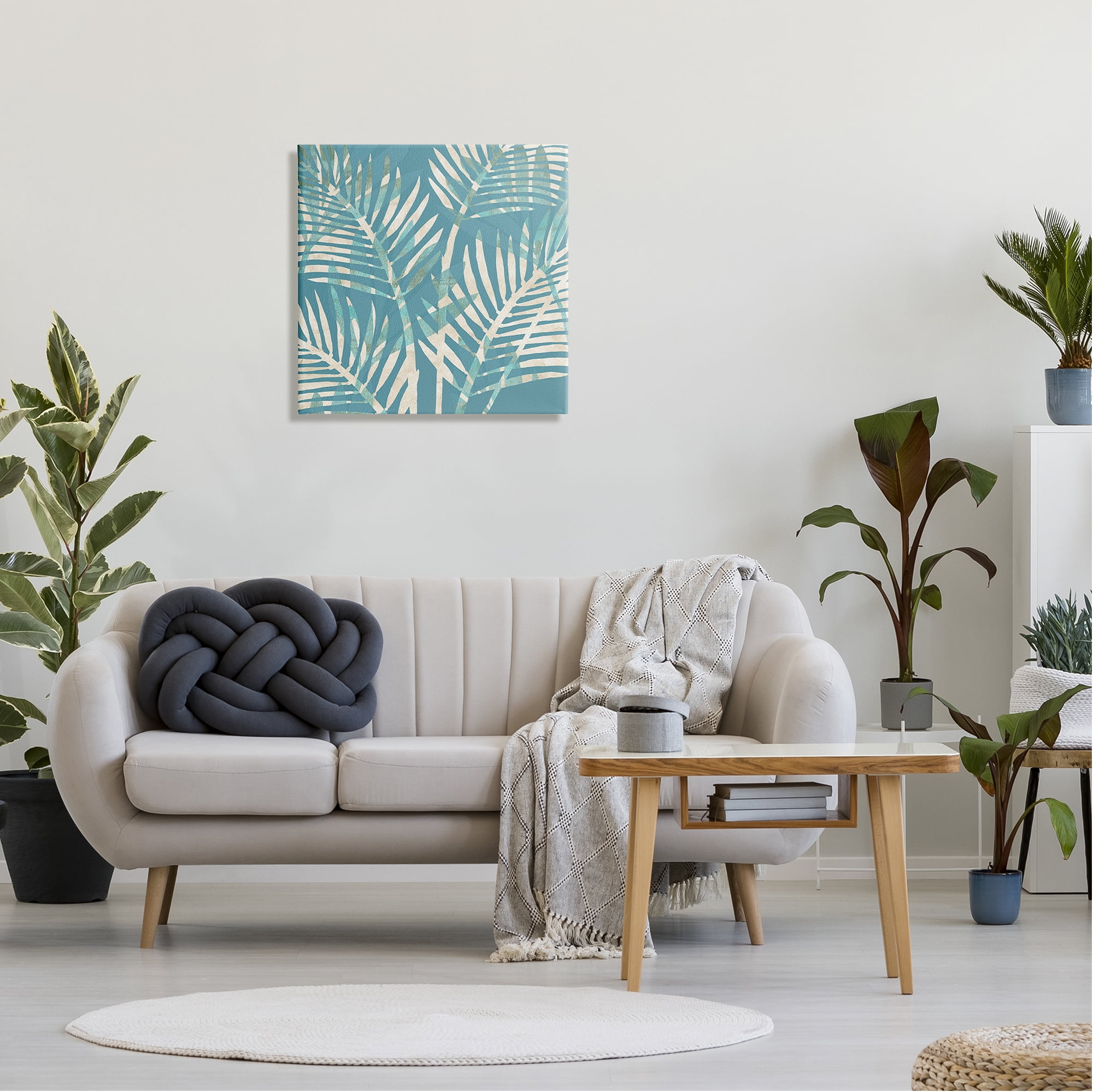 Stupell Industries Tropical Leaves Abstract Botanical & Floral Painting Gallery Wrapped Canvas Art Print Wall Art, 24 x 24