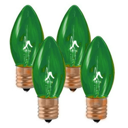 Pack of 4 Transparent Green C9 Christmas Replacement