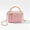 Pink, variant on Women's Gold Woven Mini Top Handle Crossbody Bag with Chain Strap