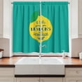 thumbnail image 2 of Ambesonne Wording Kitchen Curtains, Make Lemonade, 55"x39", Turquoise Navy Blue, 2 of 3