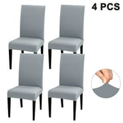 Dining Chair Slipcovers 4 Pack, Fit Stretch Removable Washable Short Dining Chair Protector Cover for Dining Room, Hotel, Ceremony, Banquet Wedding Party
