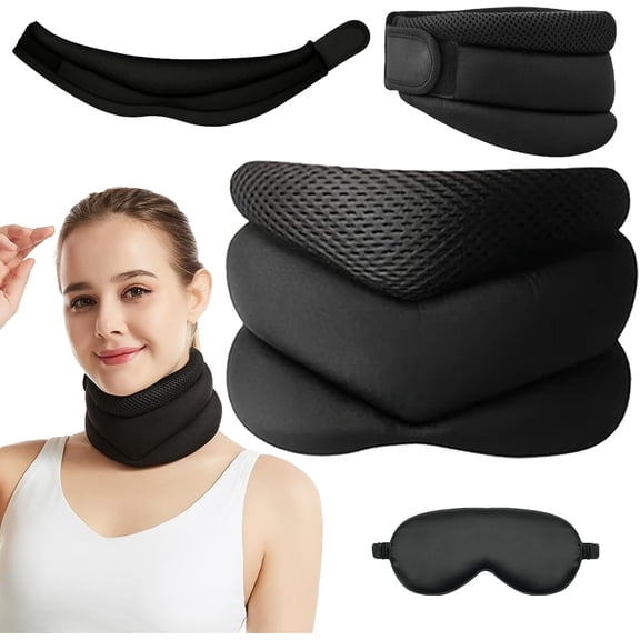 Bloomella Anti Sleep Apnea Neck Brace, 2025 Neck Support for Snoring, Ergonomic, Adjustable Soft Foam Cervical Collar, Breathable Design for Home/Office/Travel, for Comfortable Sleep (1Pc, M-40cm)