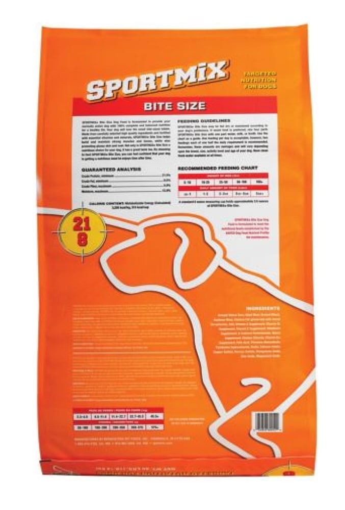 Sportmix 2100011 40lb 21/8 Performance Formula Bite Size Meat Meal Dry Dog Food
